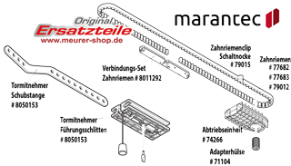 Schaltnocke Marantec, Schiene mit Zahnriemen-121217