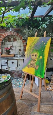 Baby Groot Leinwand 80 x 60 cm Acrylfarben