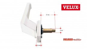 Fenster Griff weiß für Velux GPU Kunststoff Dachfenster bis Bj. 2000